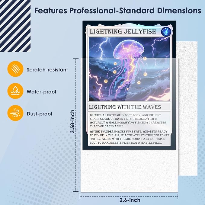 Kitoyz 500 Pcs Card Sleeves for Trading Card, Matte Card Sleeves Deck Card - Image 3