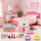 118Pcs Dollhouse Mini Jewelry Storage Case Cosmetic Hand Bag Towel Bathroom Set - Image 4
