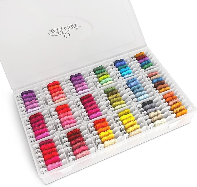 The Original 108-Color Embroidery Floss Kit – 99 Cotton & 9 Metallic Threads by creativeembroiderysolutions