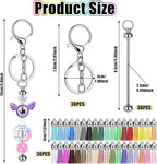 Draupnir 72 Pcs Beadable Keychains Bars, Included 36Pcs Silver Beadable - Image 2