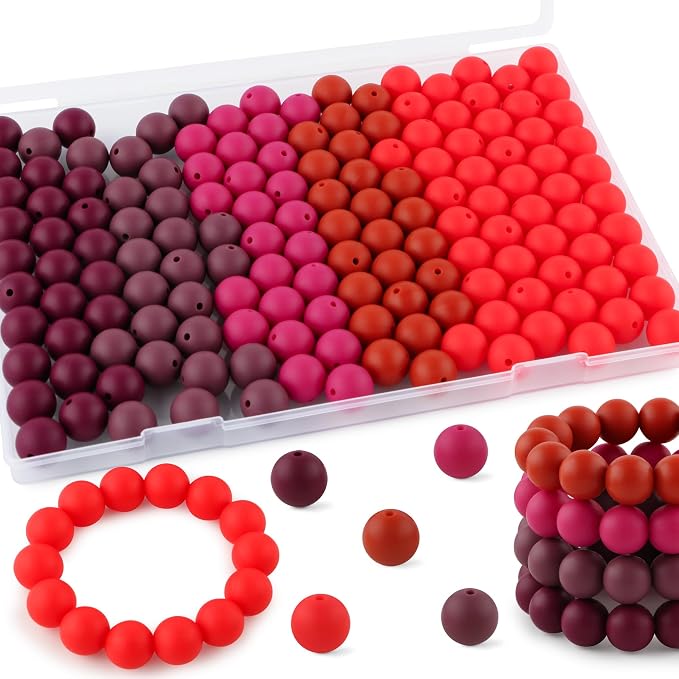 160Pcs Silicone Beads 12mm Mix Color, Bulk Silicone Beads 12mm by Kovict