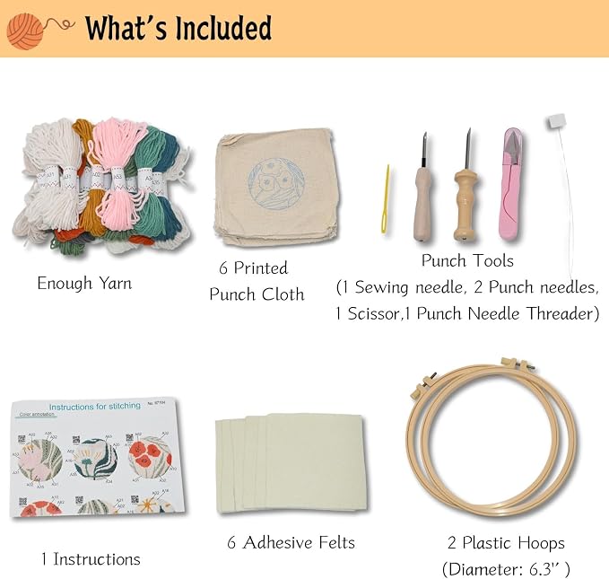 Mooncci Punch Needle Coaster Kit, Great Festival Gift and Decoration Ideas - Image 2