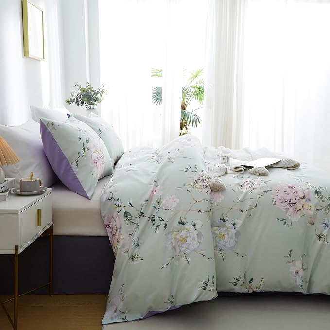 BOLINLIVING Duvet Cover Twin Size, Flower Kids Duvet Cover - Image 3