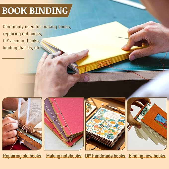 33 Pcs Book Binding Kits 4 Pcs Bone Folder Paper Creaser Paper Folding Tool - Image 7