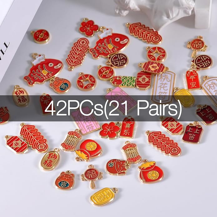 Bulk Gold Enamel Charms for Jewelry Making, Colorful Metal Charms Pendant for - Image 3