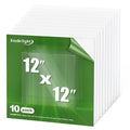 10-Pack of 12×12"×0.02" PET/Plexiglass Sheets, Transparent Flexible Plastic by EasBriight