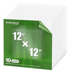 10-Pack of 12×12"×0.02" PET/Plexiglass Sheets, Transparent Flexible Plastic by EasBriight