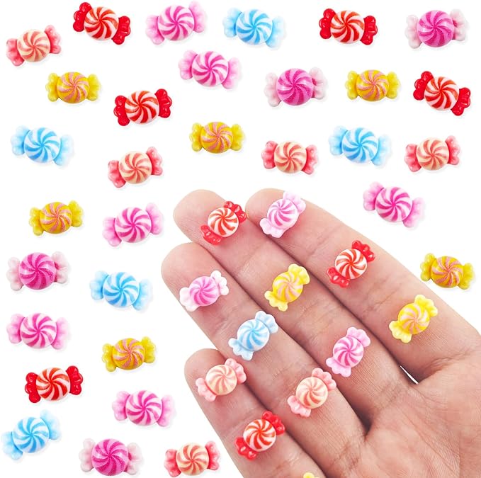 100 Pieces Tiny Candy for Dollhouse Miniatures Resin Food for Crafts Mini Candy by HOMICO