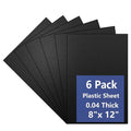 6 Pack Black Plastic Sheet 8x12x0.04 in Flexible High Tensile Plastic Sheets by Polvtor