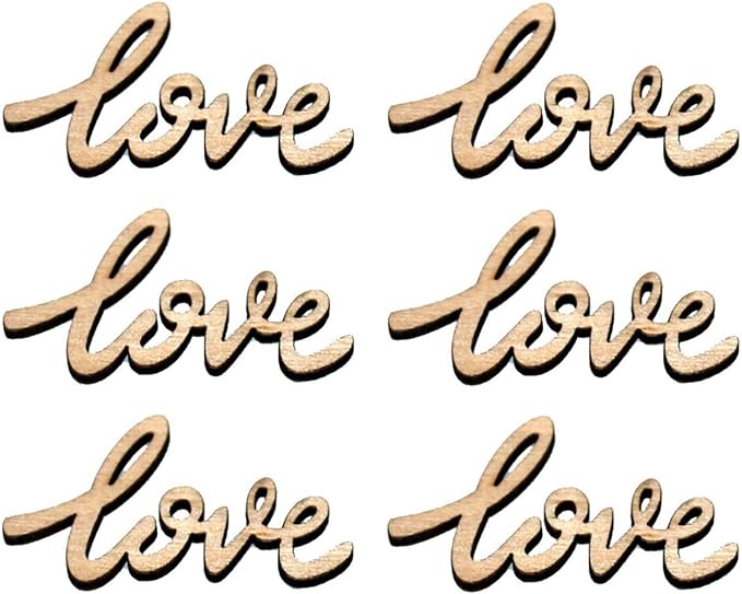 30pcs Little Love Wood Crafts DIY Cutout Wooden Slices Embellishments - Image 3