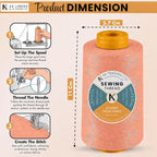 AK TRADING CO. 4-Pack Dark Peach All Purpose Sewing Thread Cones of High - Image 2