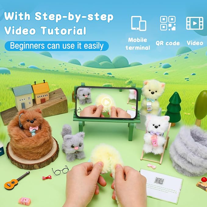 ZXIIXZ 104 Pcs Pipe Cleaners Craft, Cute Large Plush Pipe Cleaner Supplies Kit - Image 4