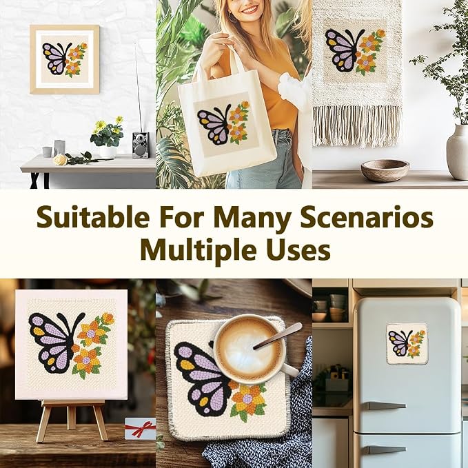 Doodlream Butterflies and Flowers DIY Punch Needle Embroidery Kit - Image 5