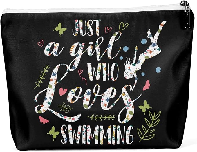 Cute Swimming Makeup Bag Swimming Gifts Swimming Decor Stuff by zcyxuuw