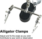Helping Hands Magnifying Glass Soldering Station, LED Lighted 3.5X 12X Magnifier - Image 2