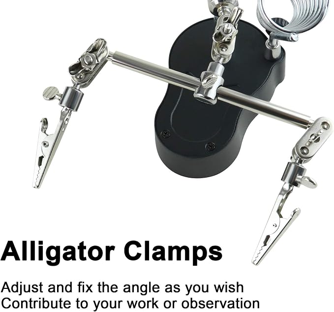Helping Hands Magnifying Glass Soldering Station, LED Lighted 3.5X 12X Magnifier - Image 2