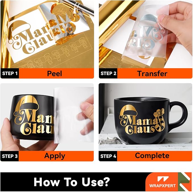 WRAPXPERT Gold Vinyl Chrome, Chrome Mirror Metallic Light Gold Adhesive Vinyl - Image 2