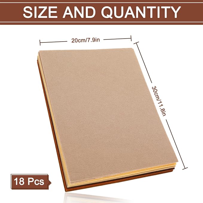 Whaline 18 Pcs Brown Felt Fabric Sheets 6 Colors Assorted Soft Thick Craft Felt - Image 2