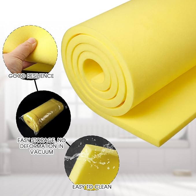 Amylove 1 Pack Polyurethane Foam 1/2" x 24" x 72" High Density Cushion - Image 3