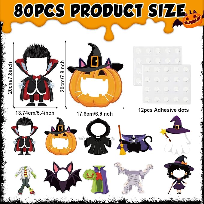 gisgfim 80Pcs Halloween Cutouts Boo Ghost Decorations Bulletin Board Halloween - Image 3