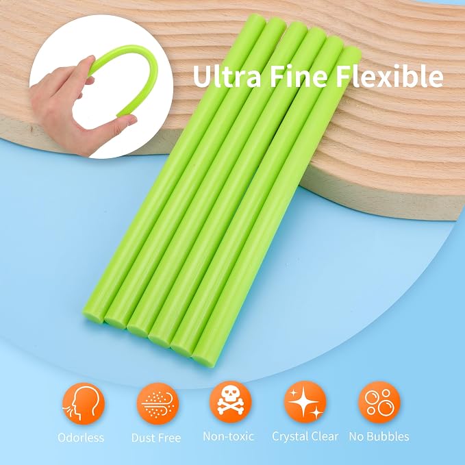 MATUFF Light Green hot Glue Sticks Full Size 0.43” Dia x 8” Long, All-Purpose - Image 4
