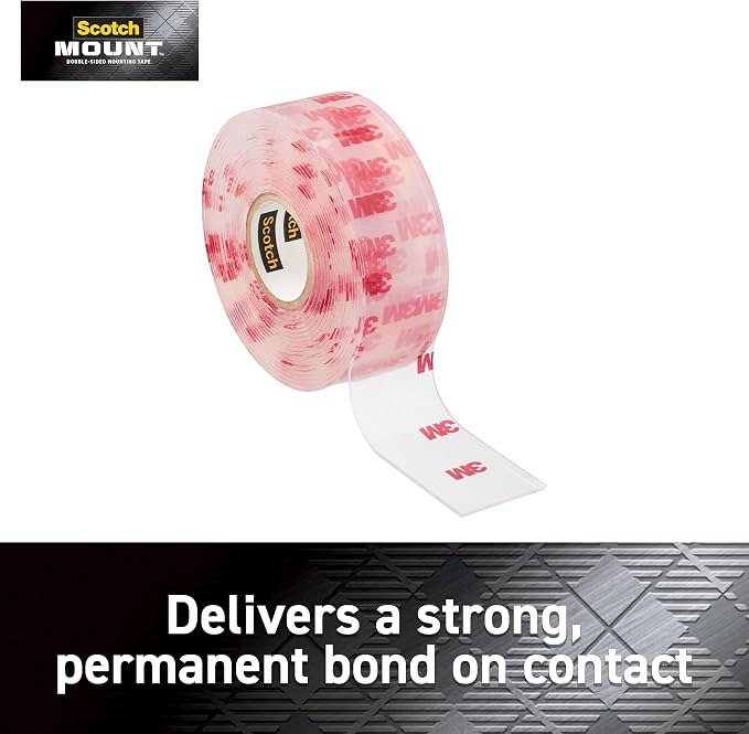 Scotch Double Sided Tape, 1 Roll Adhesive Tape, 1 in x 125 in, Holds Up to 15 - Image 2