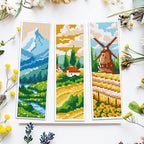 ACRNIGHEET 6pcs Cross Stitch Bookmark Kits, Landscape DIY Cross Stitch Bookmarks - Image 5