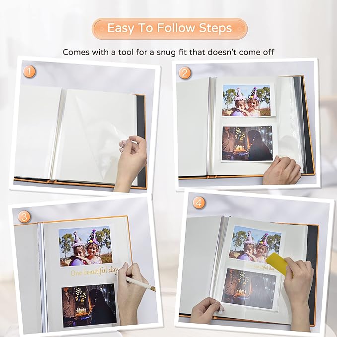 Popotop Large Photo Album Self Adhesive 4x6 5x7 8x10 Scrapbook Album DIY - Image 4
