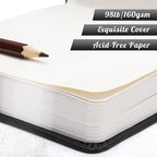 Prudiut Pocket Sketchbook 5 x 5 in, 80 Sheets, elastic closure and ribbon - Image 3