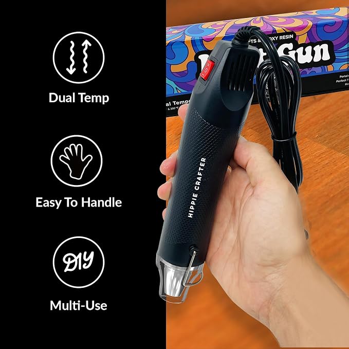 HIPPIE CRAFTER Heat Gun for Crafting, 2-Speed 300W Craft Heat Gun, Mini Hot Air - Image 2