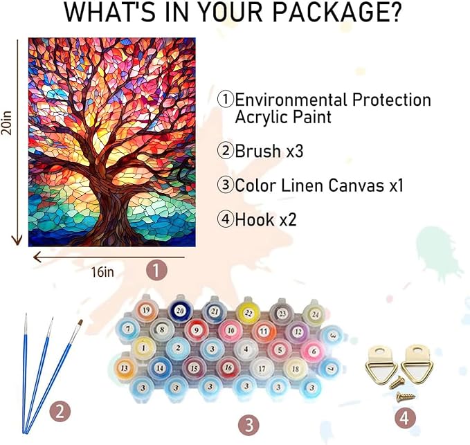 xackcme Tree Paint by Numbers for Adults - Image 2