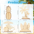 DIY 3D Summer Wood Crafts to Paint, 4 Styles DIY Blank Unfinished Wooden Slices - Image 2