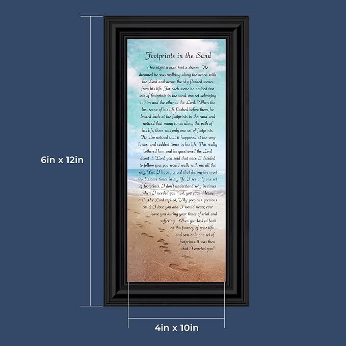 Footprints in the Sand Inspirational Wall Art, Beach Decor, Christian Gifts - Image 3