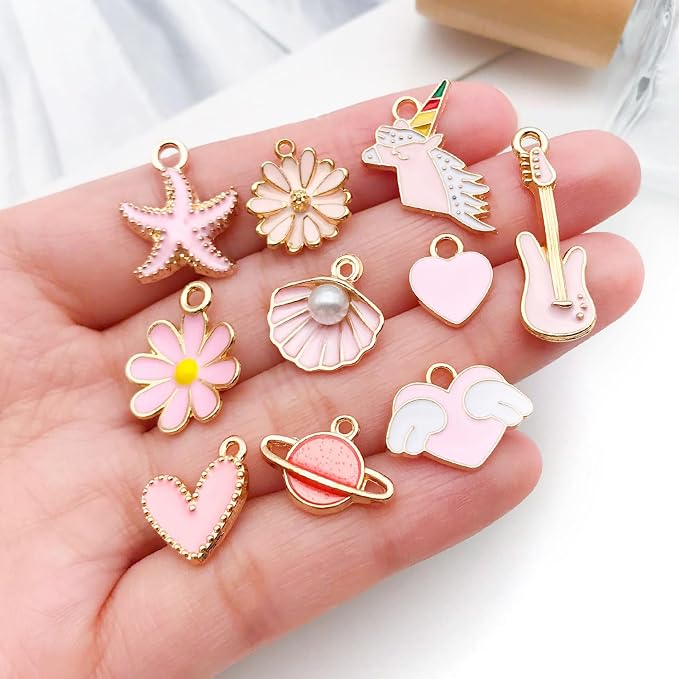 WOCRAFT 40pcs 20 pairs Assorted Enamel Bracelet Charms - Image 3