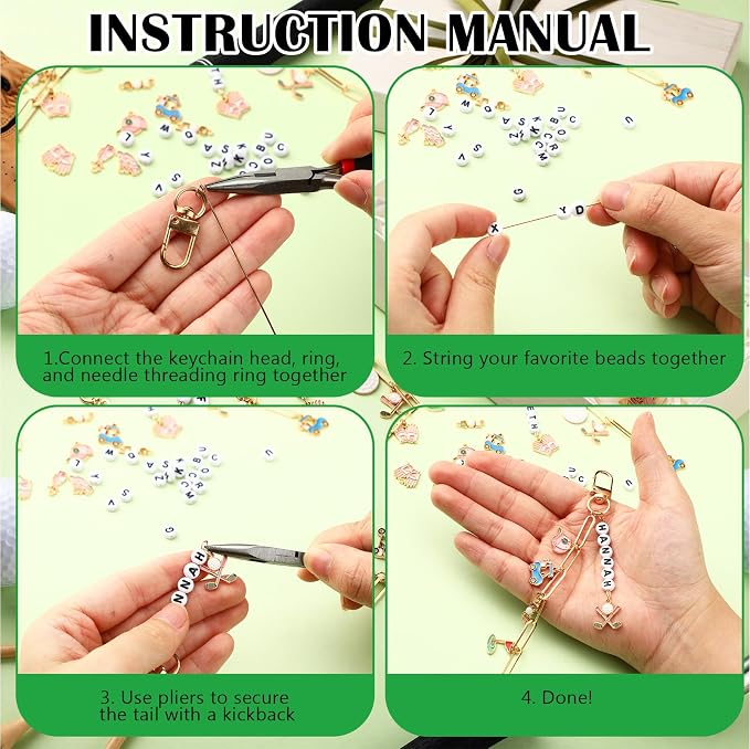 CraftyDream 558 Pcs Golf Charm Keychain Making Kit Golf Bag Charms Golfer Gifts - Image 3