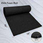 biguphate EVA Foam Roll - 5mm Thick Black Craft Foam Sheets - 15" x 39" Large - Image 2