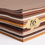 16 Pcs 8x18in Soft Felt Fabric Sheets, 16 Assorted Brown Colors Felt Pack by Unknown