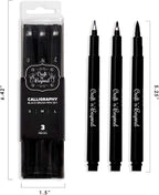 Craft 'n' Beyond Calligraphy Brush Pens Pack of 3 Small, Medium and Large - Image 7