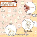 LiQunSweet 200 Pcs Mixed Styles Halloween Theme Unfinished Wood Cutout Pumpkin - Image 3