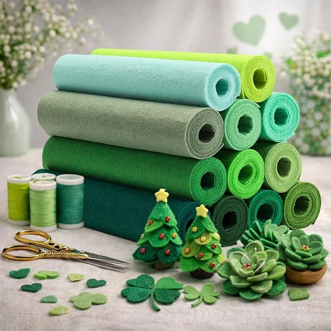Large Stiff Felt Sheets 8"x35" – 12 Assorted Colors Felt Fabric Bundle Pack - Image 5