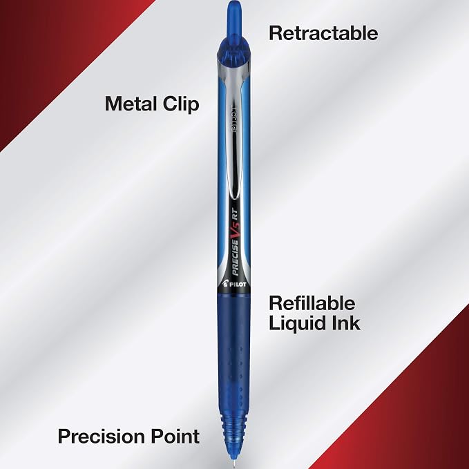 Pilot Precise V5 RT Refillable & Retractable Rollerball Pens, Extra Fine Point - Image 3
