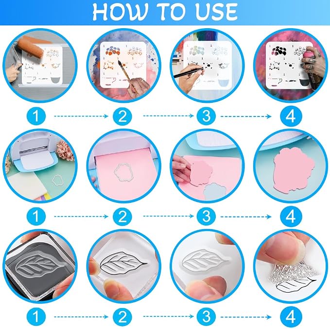 Rose Clear Stamps and Dies for Card Making Layering Coloring Stencil Set Metal - Image 3
