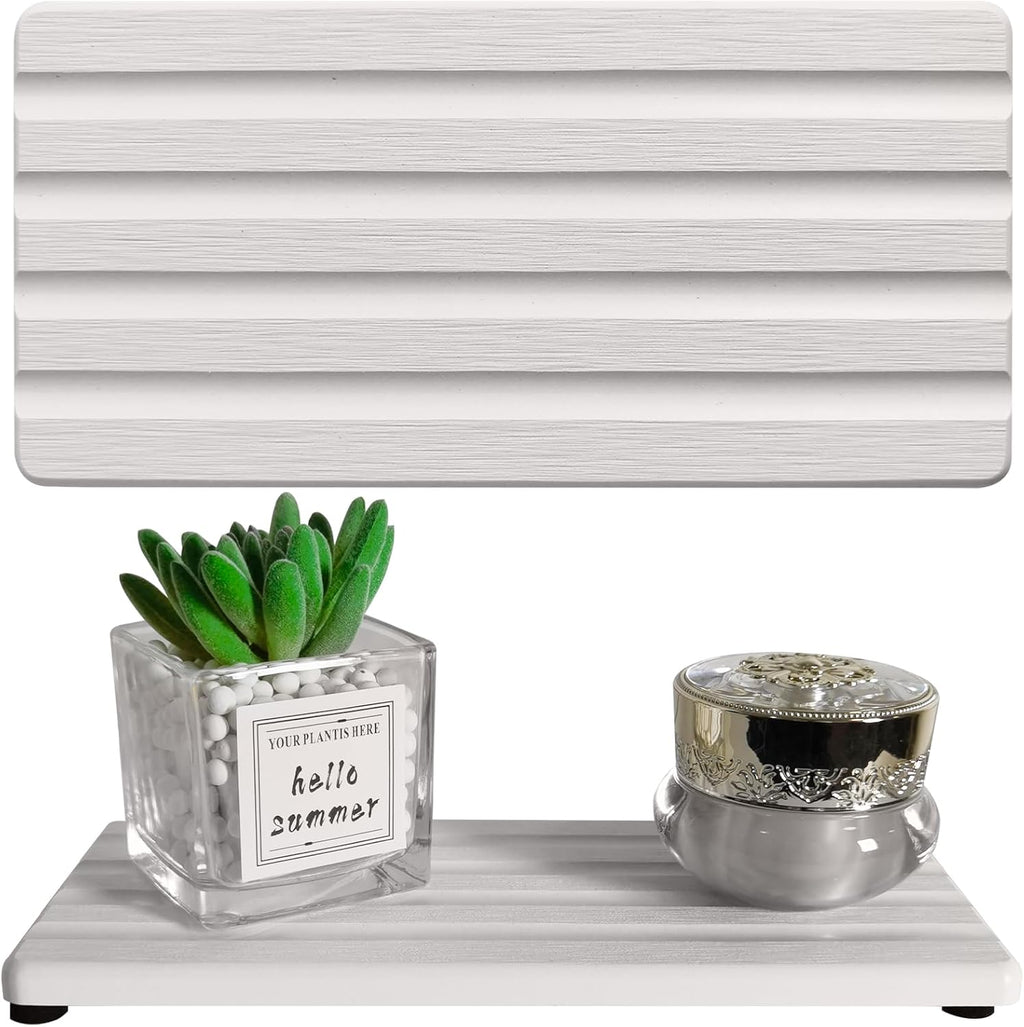 Diatomite Soap Dish, Water Absorbing Stone Tray, Kitchen Sink Organizer, Fast Drying Counter Holder (White, 9.5" x 4.7"/24 x 12cm)