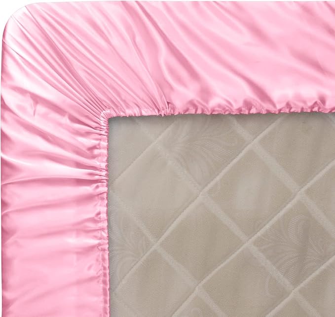 Homiest Pink Satin Fitted Sheet - Image 6