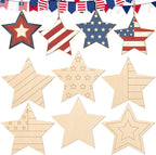 COCHIE 4th of July Stars Wood Crafts to Paint Set of 24, Memorial Day by COCHIE