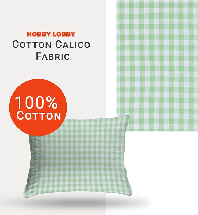 Hobby Lobby Farmhouse Gingham Cotton Calico Fabric, 1 Yard | Precut Fabric - Image 3