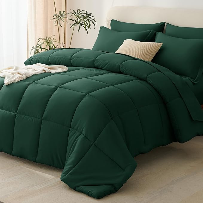 CozyLux Queen Comforter Set Emerald Green by CozyLux