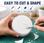 8 Pcs 3 Inch Foam Circles for Crafts, 1 Inch Thick White Polystyrene Round Foam - Image 6