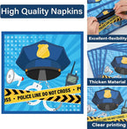 Qyeahkj 50 Guests Police Plates and Napkins Party Supplies Police Car Party - Image 4