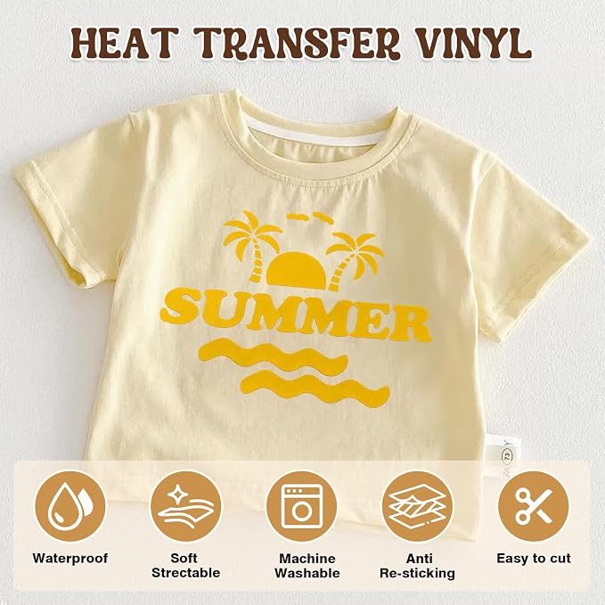 guangyintong Heat Transfer Vinyl Yellow HTV Rolls, Matte Surface HTV Vinyl - Image 4